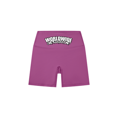 “Worldwide Underground” High-Waisted Biker Shorts