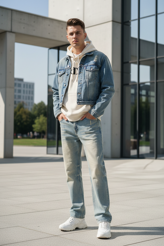 Brooklyn Republic Essentials™ Men's Sun Fade Raw Hem Denim Jeans