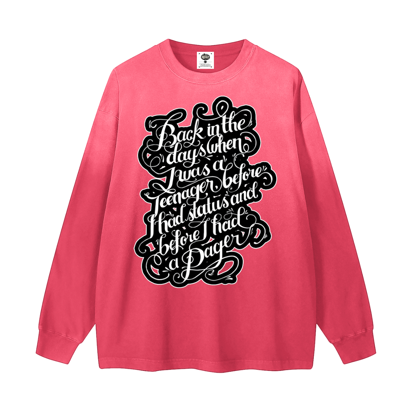 "Back in the Day" Gradient Washed Long Sleeve T-Shirt
