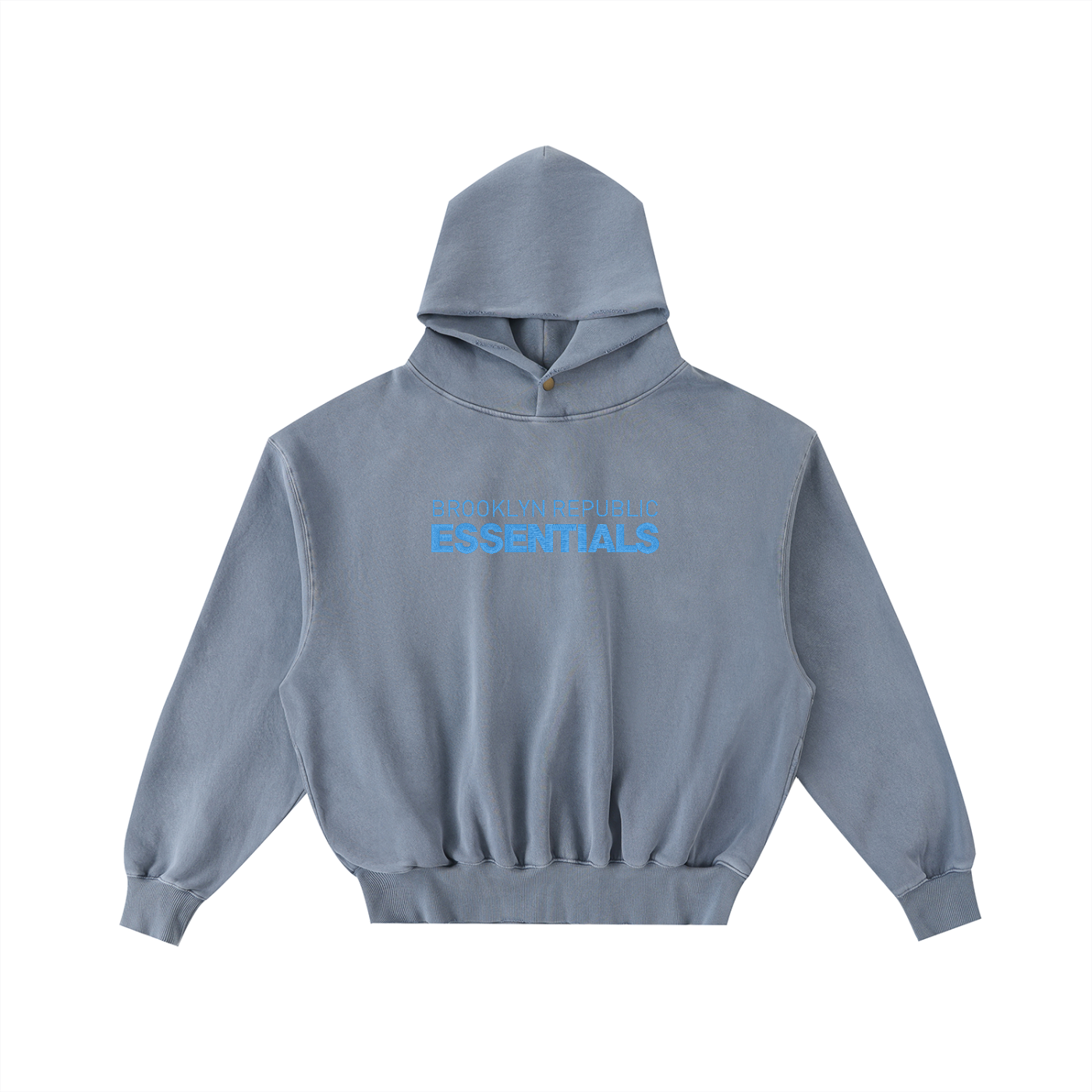 Brooklyn Republic Essentials™ Embroidered Frayed Enzyme Washed Fleece Hoodie