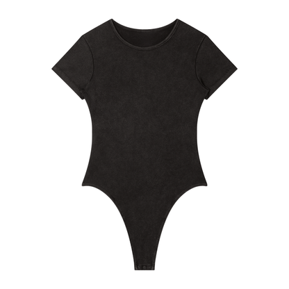 "Brooklyn Republic Essentials" Women's Mineral Wash Crewneck Bodysuit