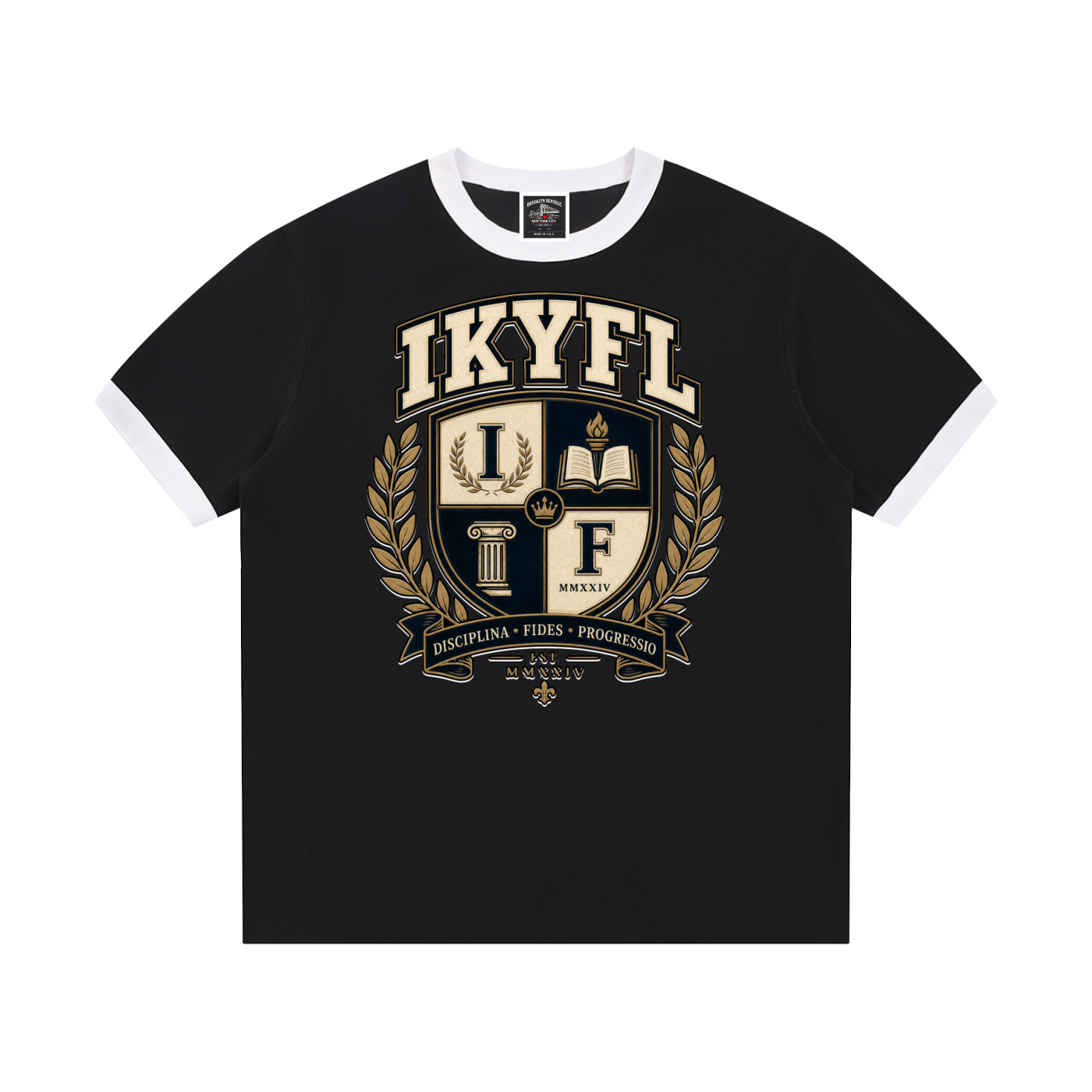 "IKYFL" Contrast Edge Crewneck T-Shirt