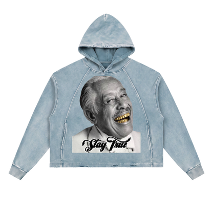 "Minnie the Moocher" Vintage Washed Frayed-Hem Hoodie