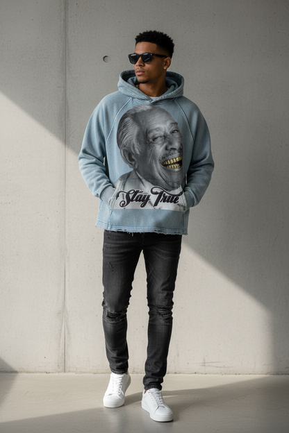"Minnie the Moocher" Vintage Washed Frayed-Hem Hoodie