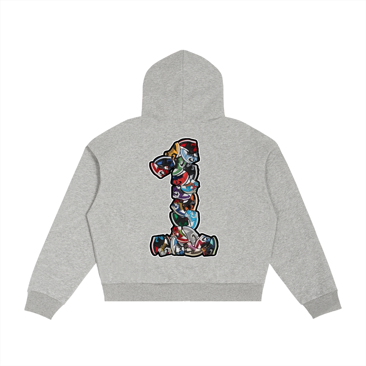 "AJ 1" Contrast Plaid Boxy Zip Hoodie