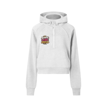"Black Girl Magic" Cropped Half-Zip Hoodie
