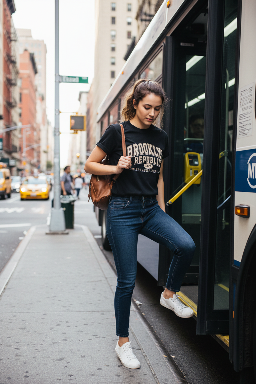 Brooklyn Republic essentials™ Essential Bodycon Crewneck T-Shirt