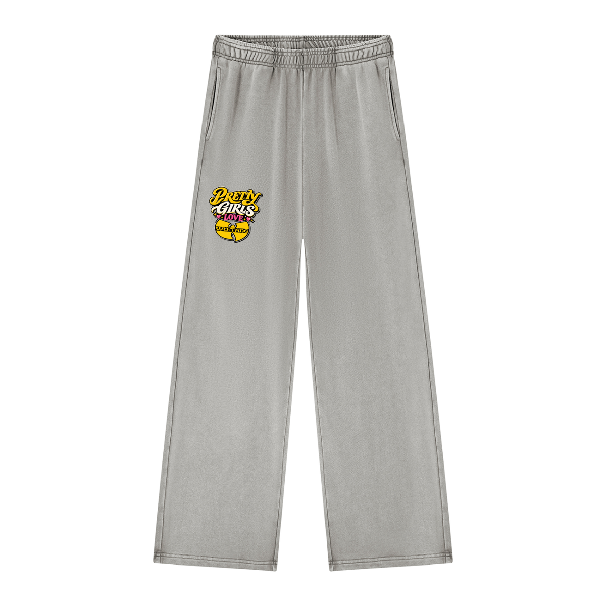 PYN™ "Pretty Girls Love Wu" Women's Mineral Wash Straight Sweatpants