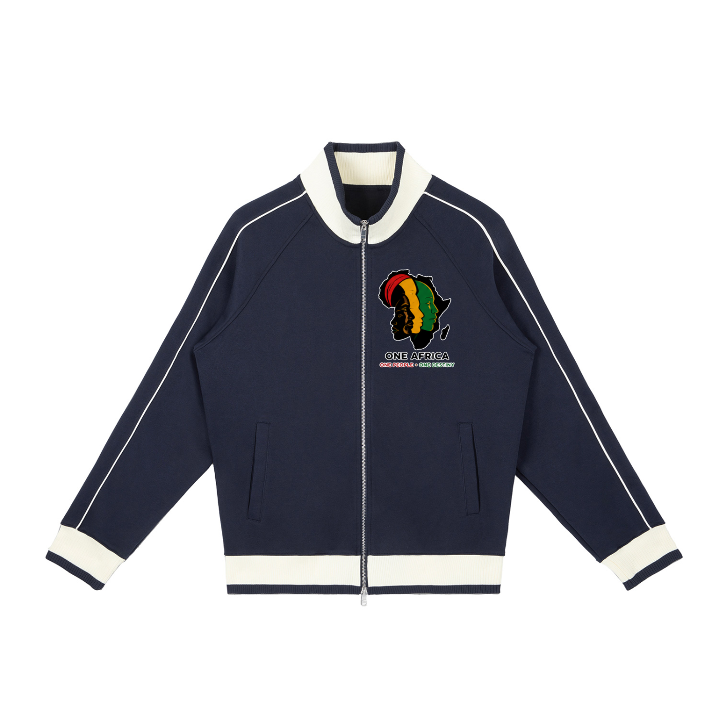"One Blood" Raglan Sleeve Zip Track Jacket