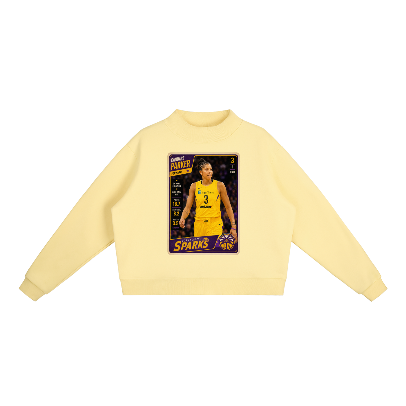 "Candace Parker" Fleece Mock-Neck Crew Sweatshirt