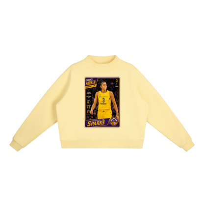 "Candace Parker" Fleece Mock-Neck Crew Sweatshirt