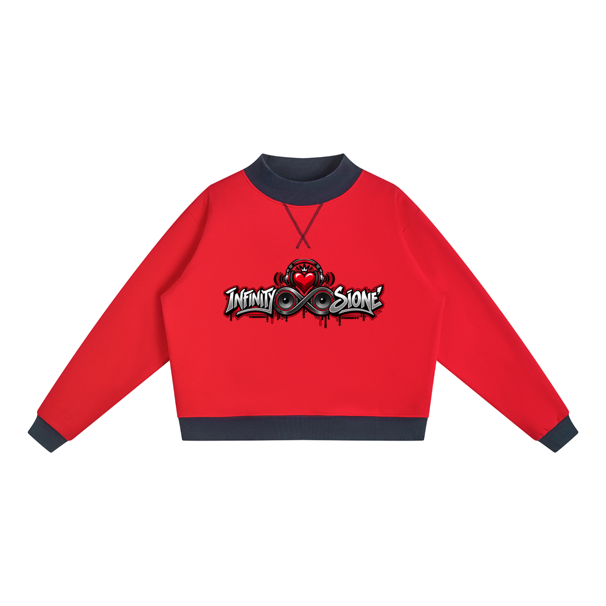 Infinity Sione™ "Heartbeatz" Mock Neck Crewneck Sweatshirt