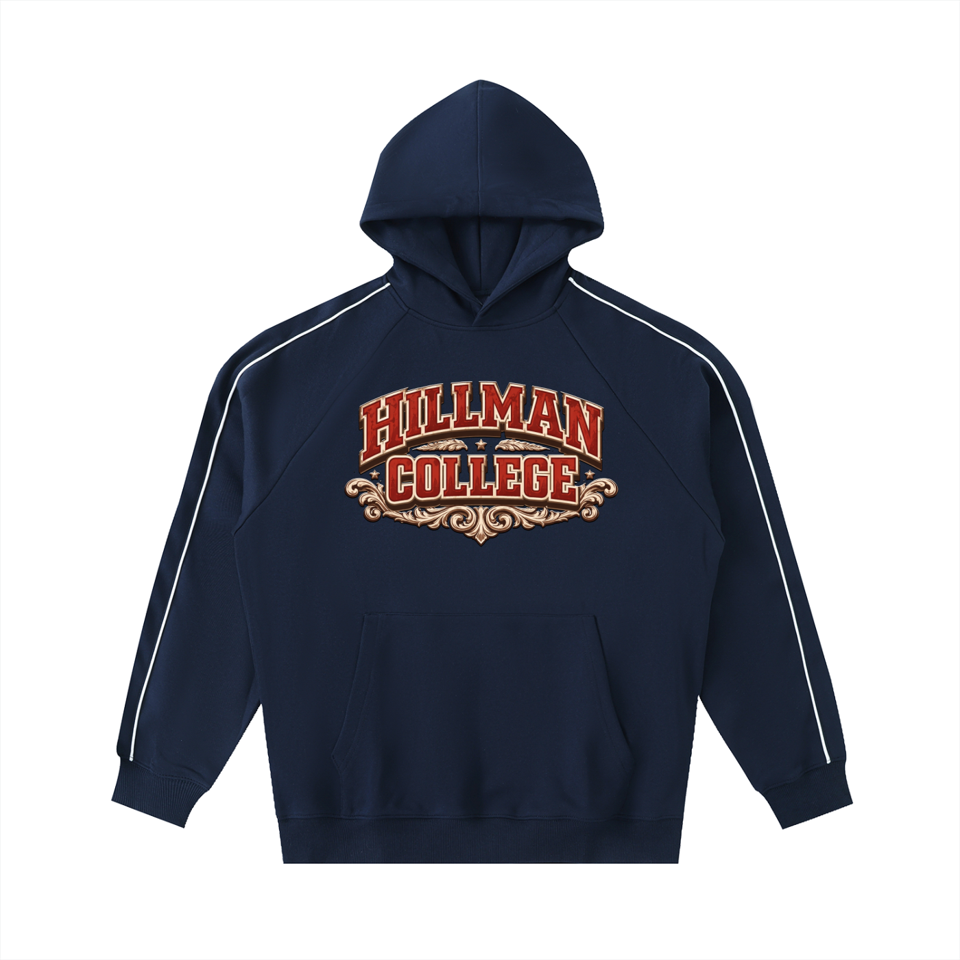 “Hillman” Contrast Piping Raglan Hoodie