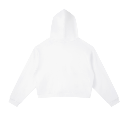 "Brooklyn Republic Essentials" Women's 3-D Block Party Contrast Side Stripe Cropped Hoodie