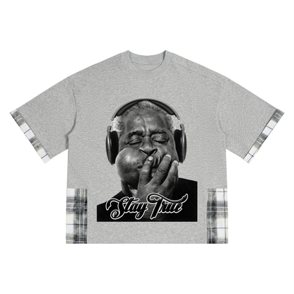 "Dizzy Dope" " Plaid Paneled T-Shirt