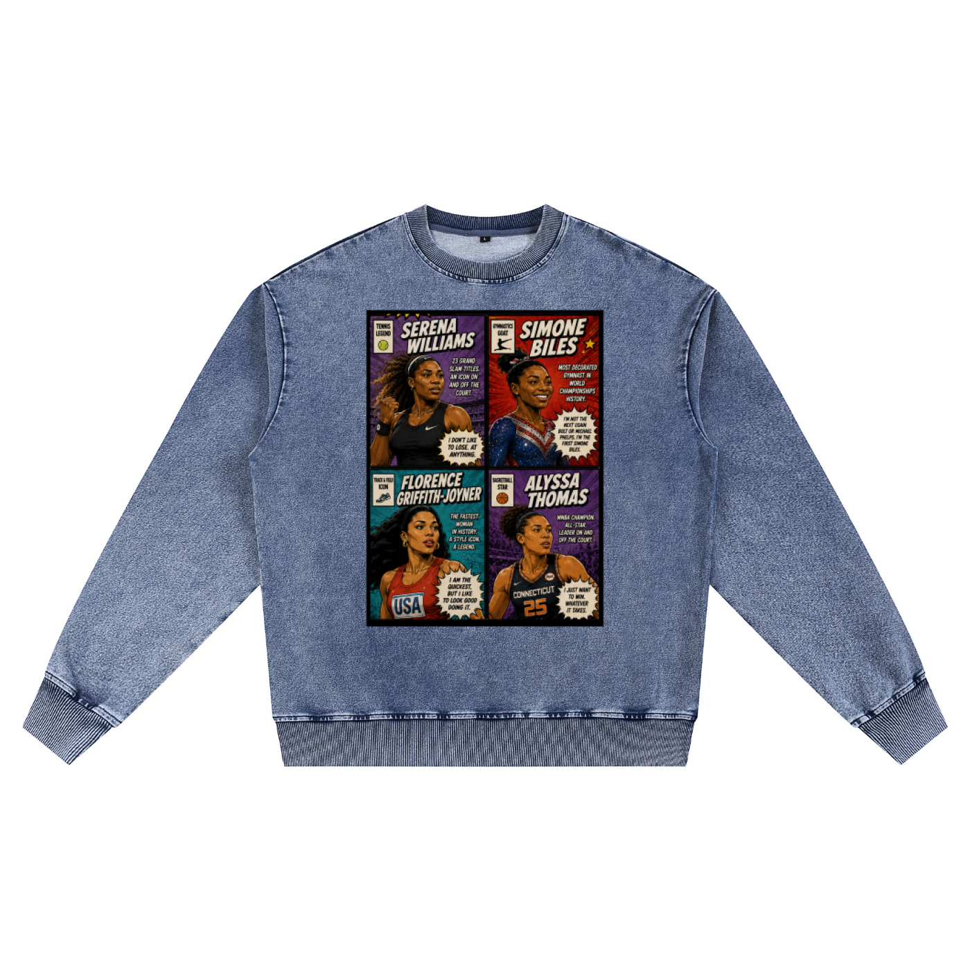 "Ladies First Vol.2" Women's Snow Wash Oversized Crewneck Sweatshirt
