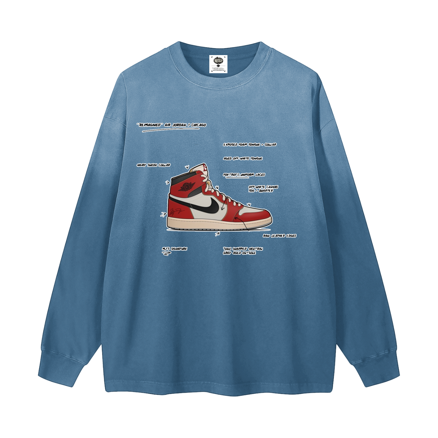"AJ 1 Tek Pak" Gradient Washed Long Sleeve T-Shirt