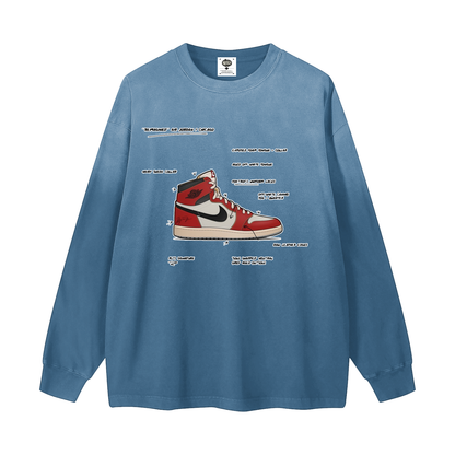 "AJ 1 Tek Pak" Gradient Washed Long Sleeve T-Shirt