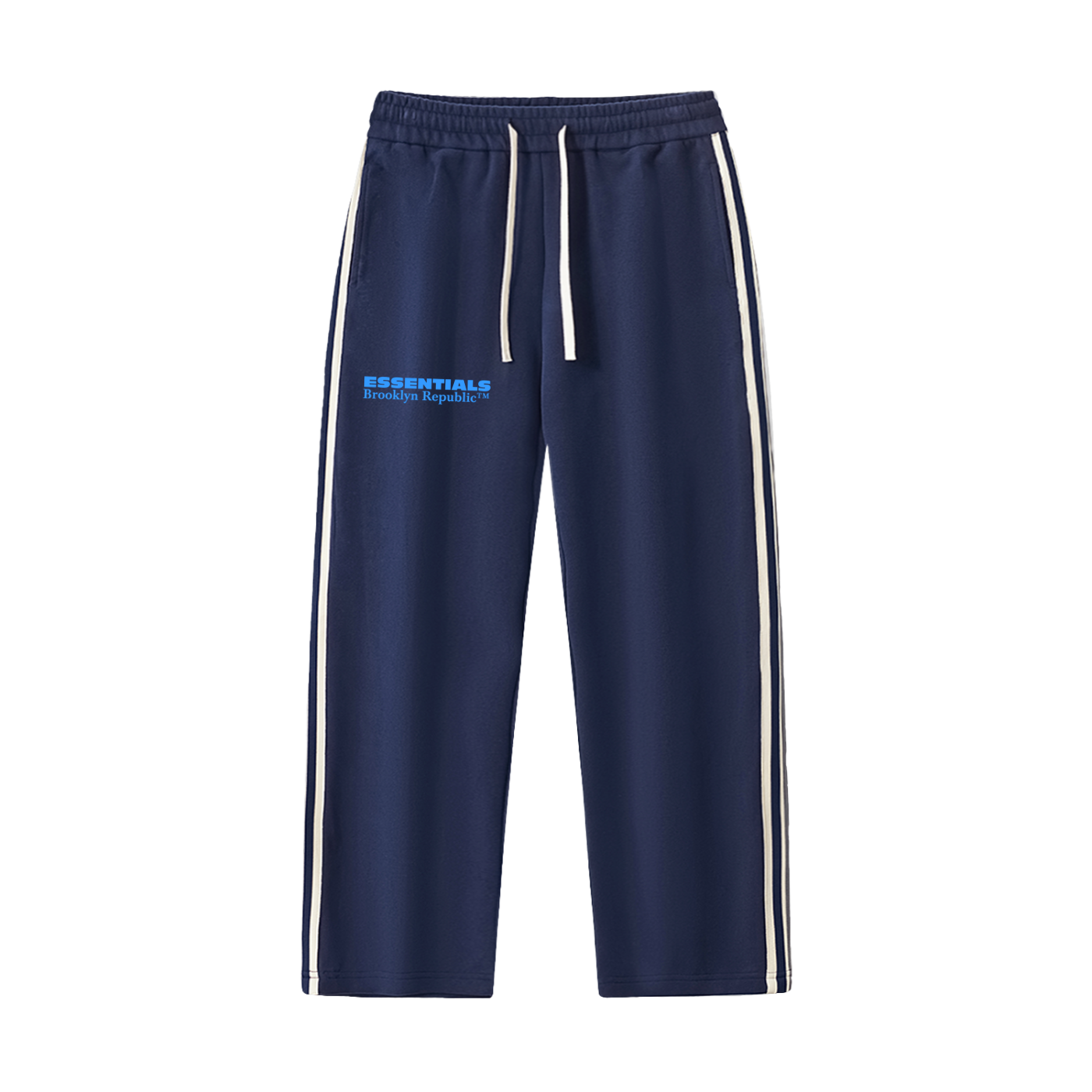 "Brooklyn Republic Essentials" Contrast Side-Stripe Straight-Leg  Pants