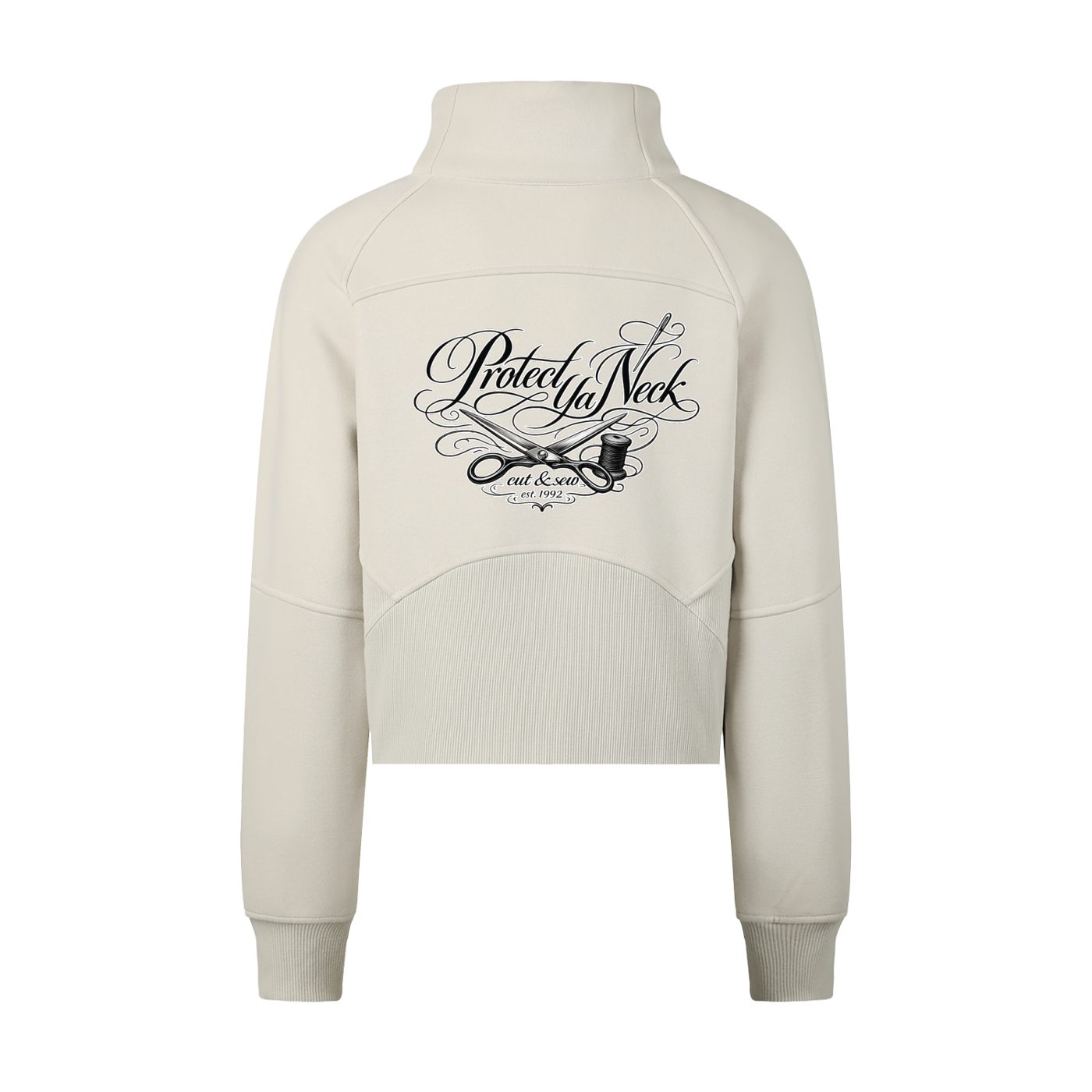 PYN™ x BKRP™ "Cut & Sew" Cropped Half-Zip Sweatshirt