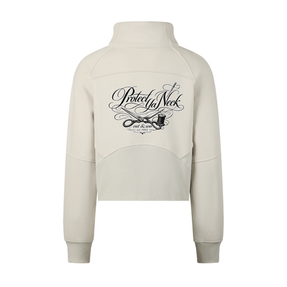 PYN™ x BKRP™ "Cut & Sew" Cropped Half-Zip Sweatshirt