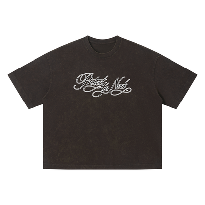 PYN™ x BKRP™  "PYN Official" Vintage Wash Boxy T-Shirt