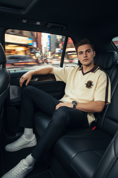 "Golden Standard" Color Block Polo Shirt