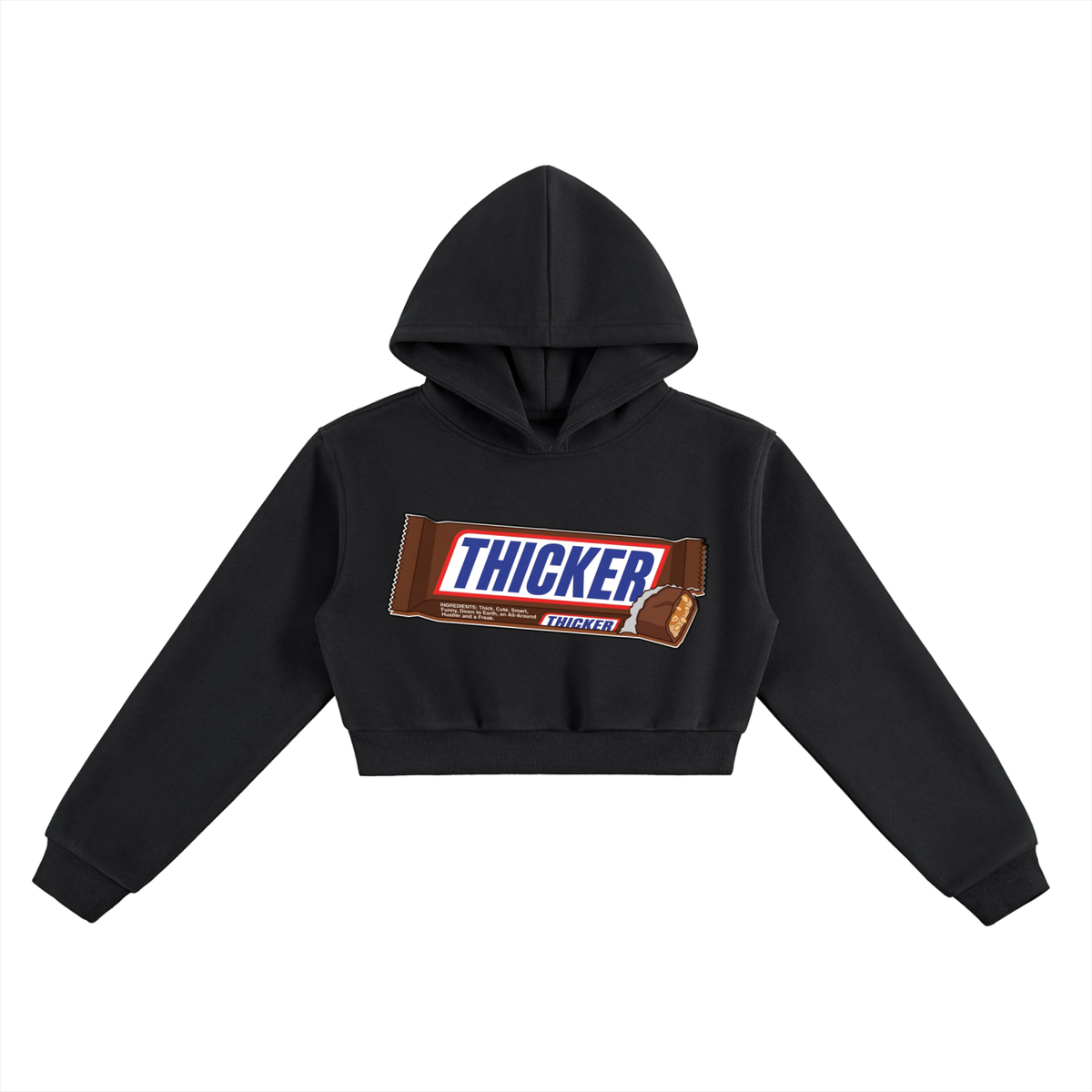 Taya Marie™ "Thicker Than A Snicker" Cropped Hoodie