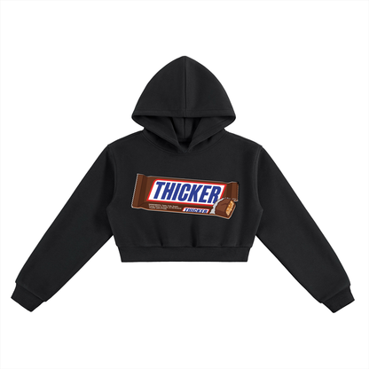 Taya Marie™ "Thicker Than A Snicker" Cropped Hoodie