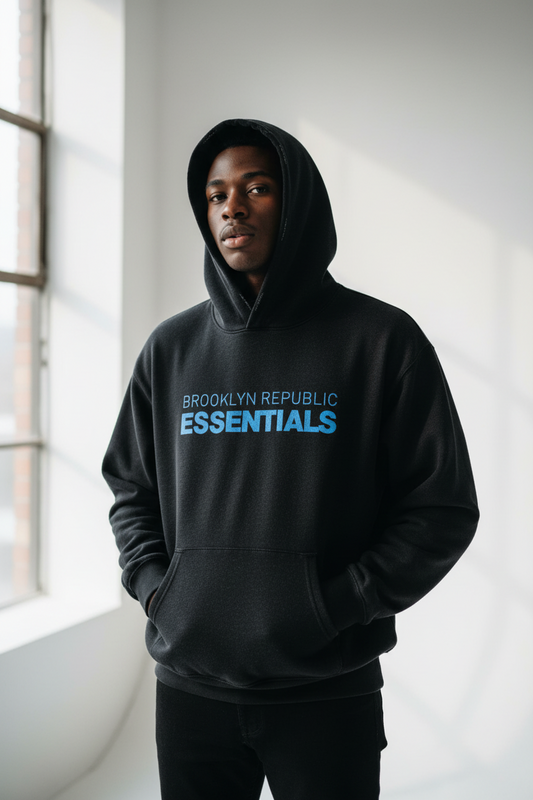 Brooklyn Republic Essentials™ Embroidered Frayed Enzyme Washed Fleece Hoodie