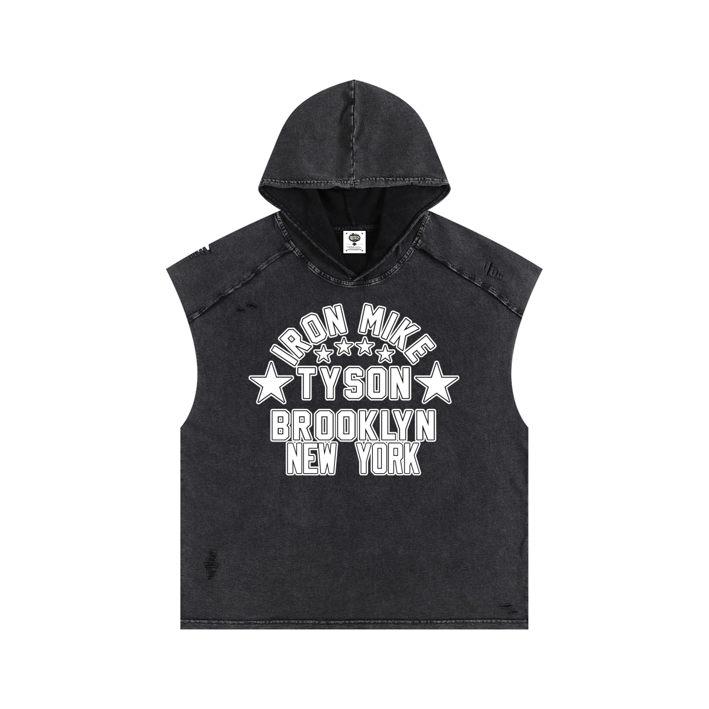 "Iron Mike" Snow Washed Boxy Hooded Tank Top