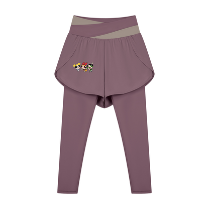Body by Brie "Powerpuff Girls" Women's Paneled High-Waisted Yoga Set