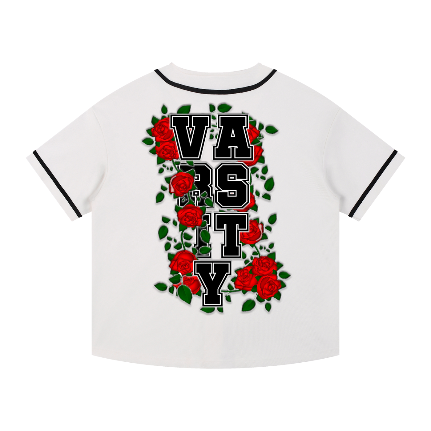 "Varsity" Contrast Piped Button-Up Jersey