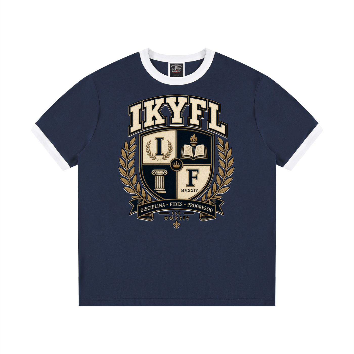 "IKYFL" Contrast Edge Crewneck T-Shirt