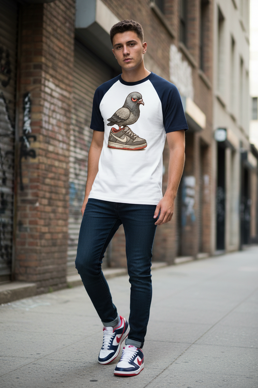 "Dunk the Angry Pigeon" Raglan Sleeve T-Shirt