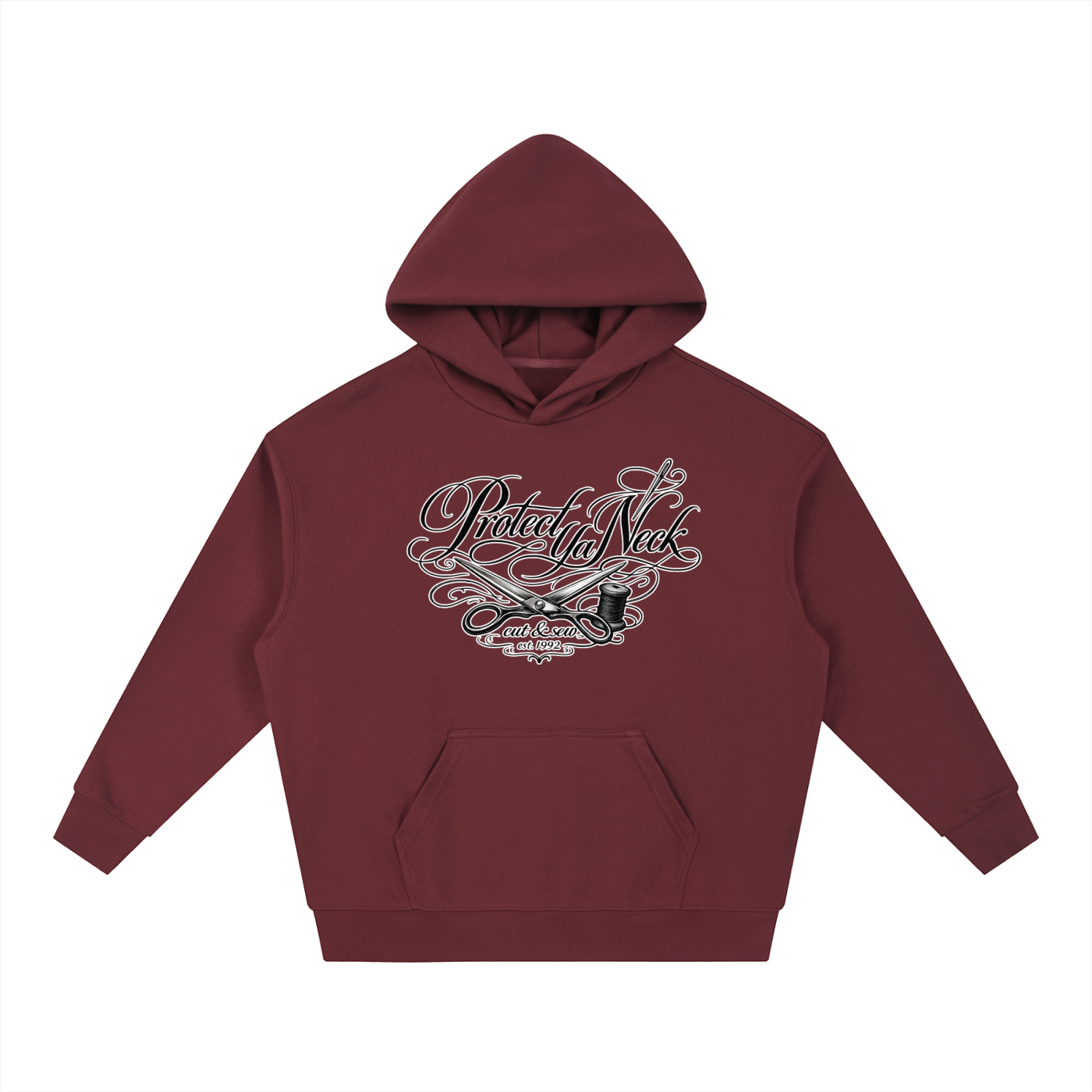 PYN™ x BKRP™ "Cut & Sew" Essential Boxy Heavyweight Drop-Shoulder Hoodie