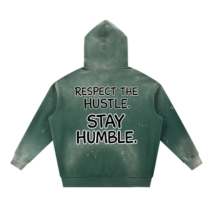 "STAY TRUE™ " Vintage Washed Frayed Fleece Hoodie