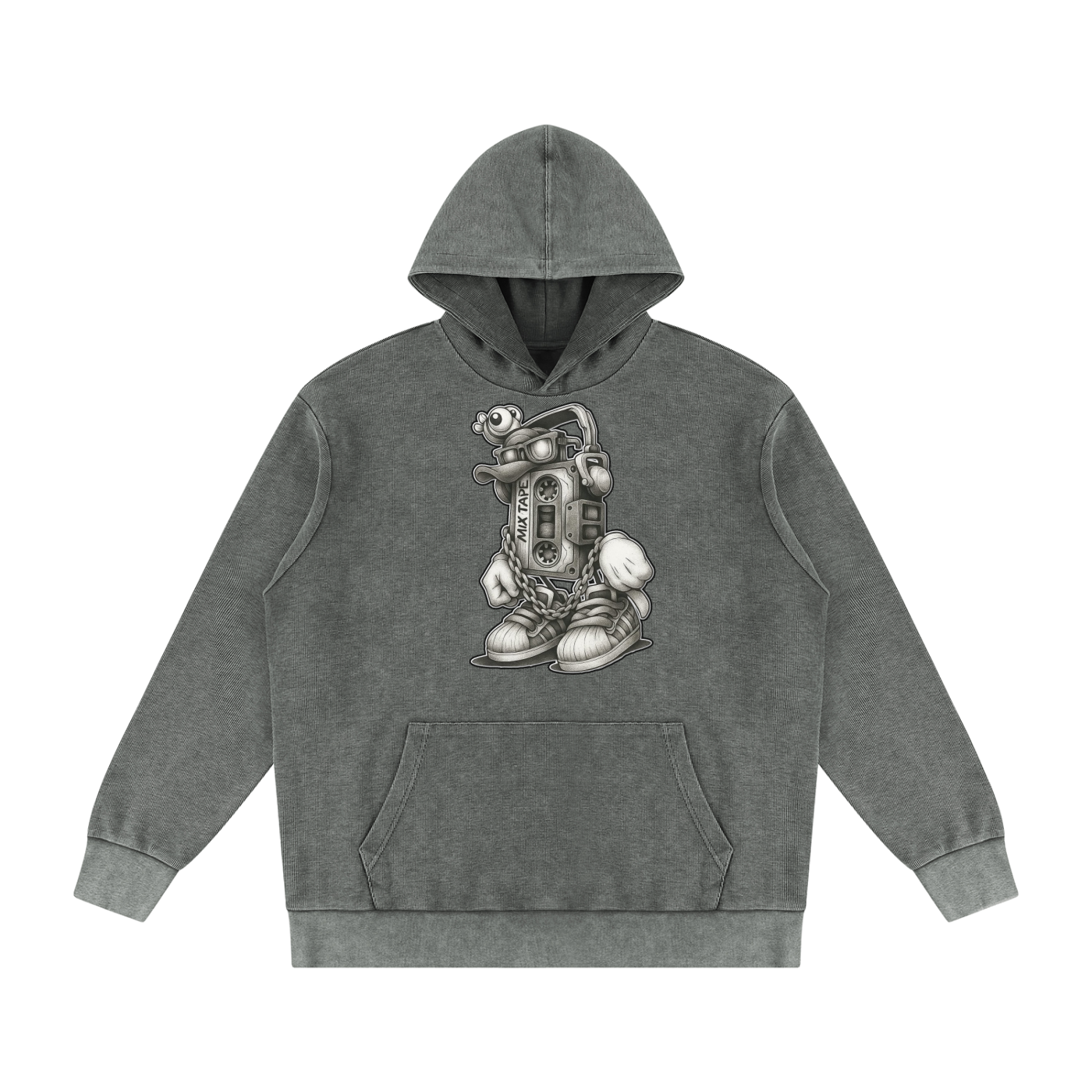 "Sounds & Scribbles" Mineral Wash Oversized Hoodie