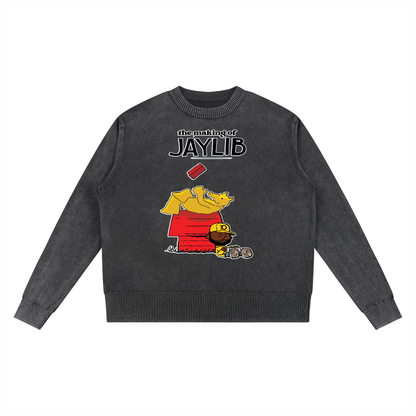 "The Makings of Jaylib" Mineral Wash Oversized Sweater