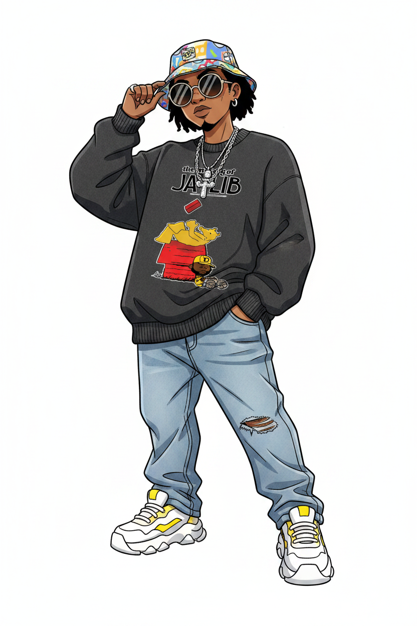 "The Makings of Jaylib" Mineral Wash Oversized Sweater