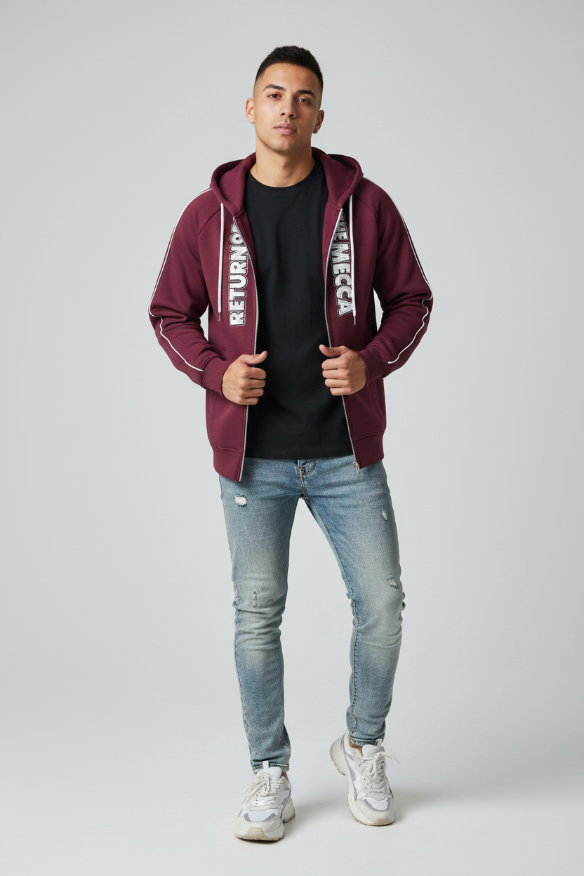 "Return to Mecca" Heavyweight Raglan Zip Hoodie
