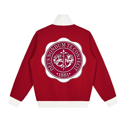 "Hillman College" Contrast Side Stripe Fleece Track Jacket