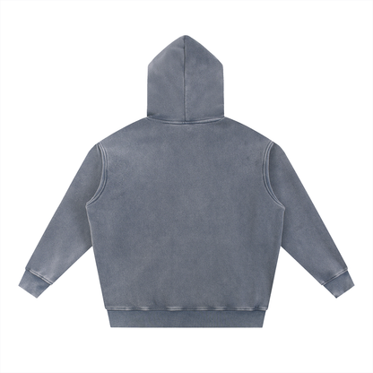 PYN™x BKRP™  "Shaolin Style" Snow Wash Fleece Oversize Hoodie