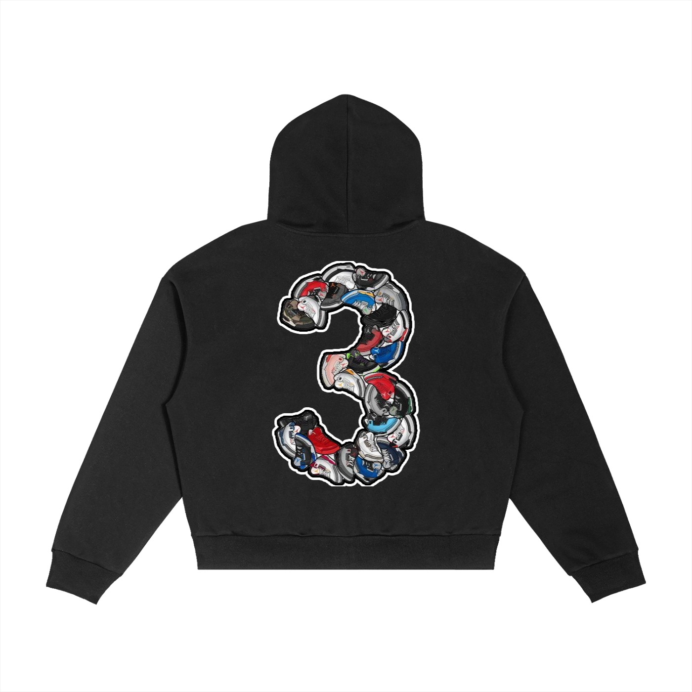 "AJ 3" Contrast Plaid Boxy Zip Hoodie