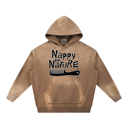 "Nappily Ever After" Vintage Washed Frayed Fleece Hoodie