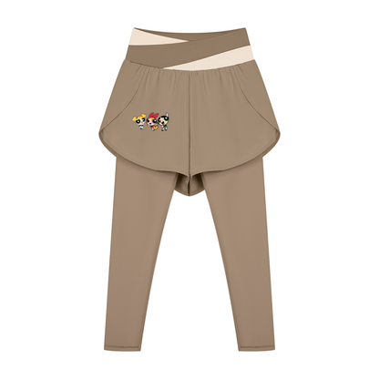 Body by Brie "Powerpuff Girls" Women's Paneled High-Waisted Yoga Set