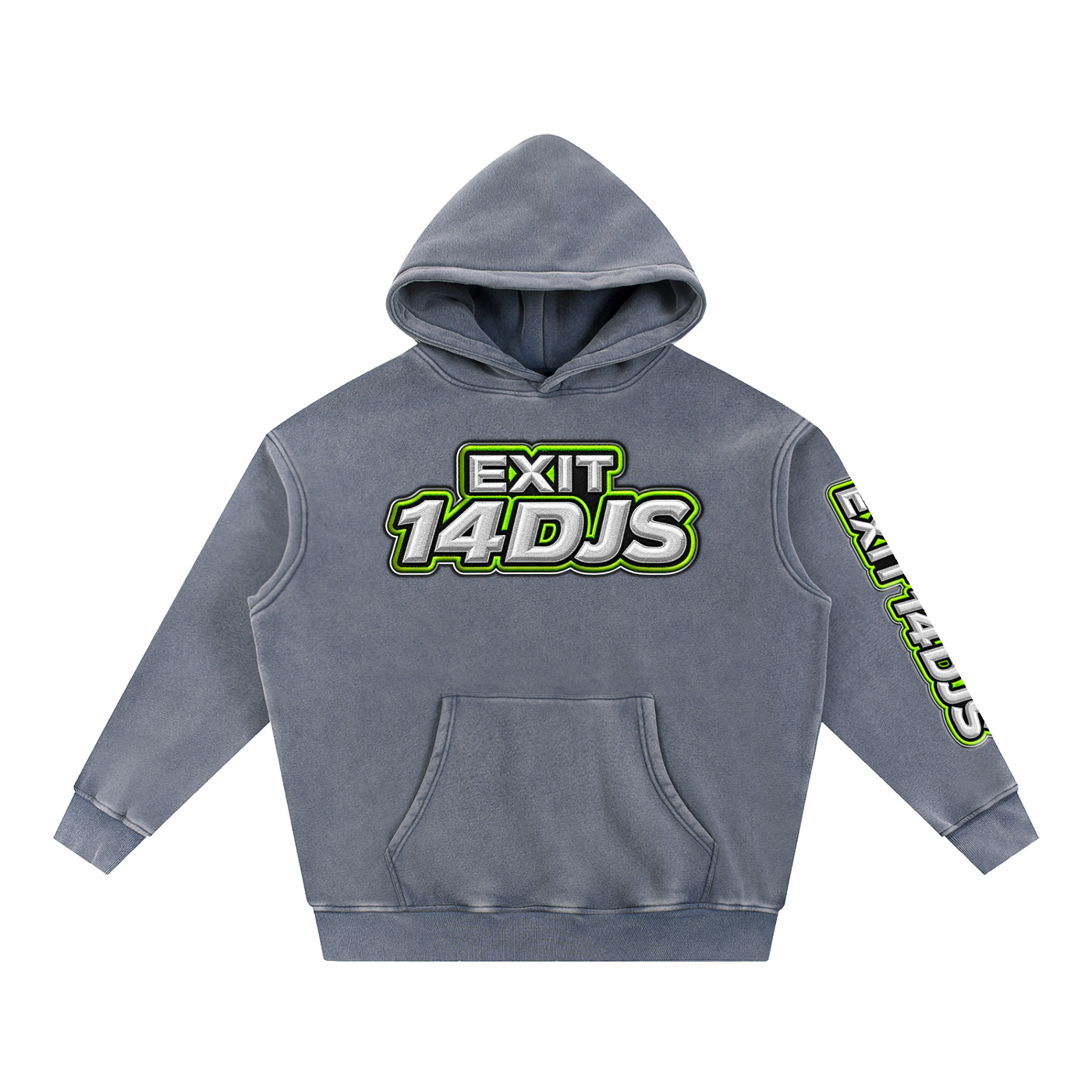 KDA™ "Exit 14" Snow Wash Fleece Oversize Hoodie