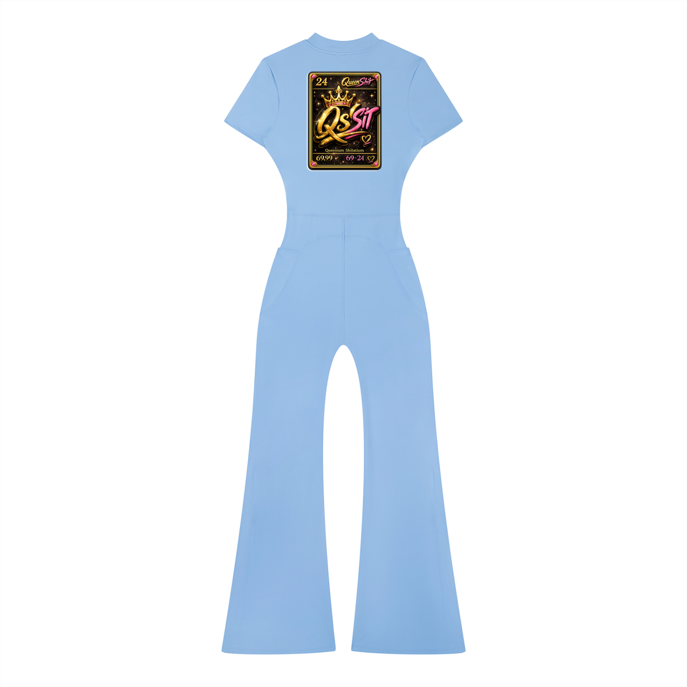 "QUEEN" Women’s Tight Flared Leg Quarter-Zip Jumpsuit