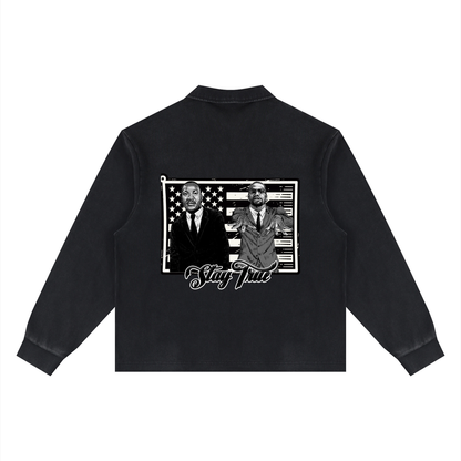 "Rebels of a Cause" Loose Long Sleeve Polo Shirt