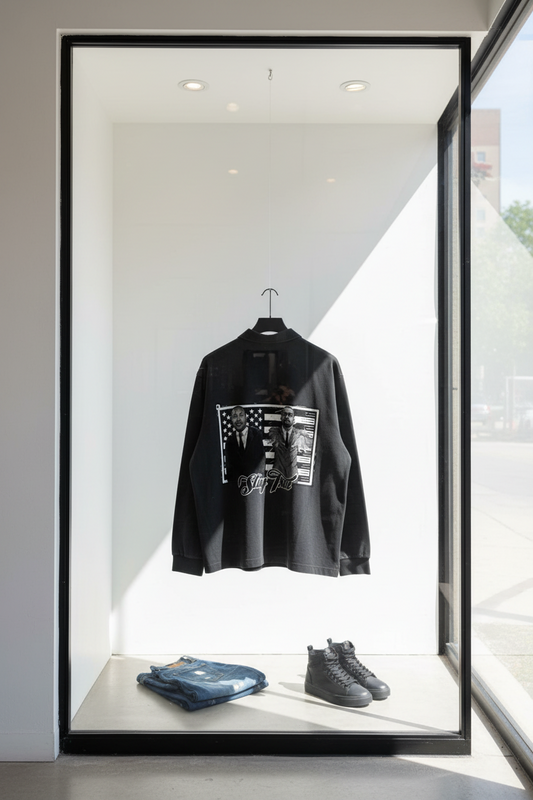 "Rebels of a Cause" Loose Long Sleeve Polo Shirt
